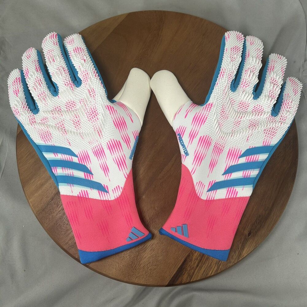 Adidas GK Predator PRO Glove Soccer White Pink Goalkeeper Gloves JD9086 Size 12